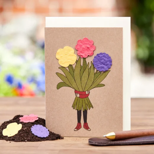 TARJETA FELICITACIÓN -Ramo de flores