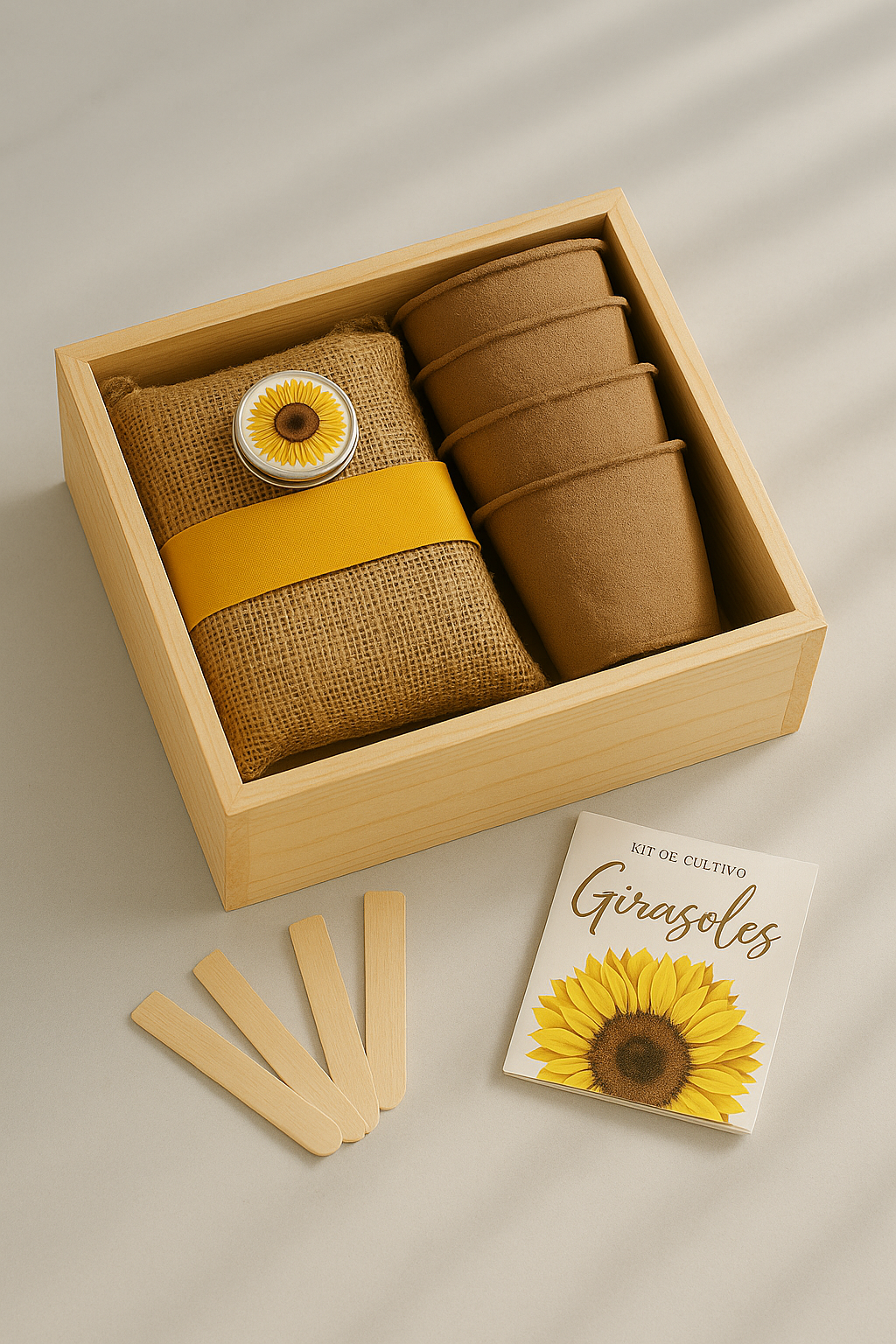 Caja botánica kit de semillas girasoles 3