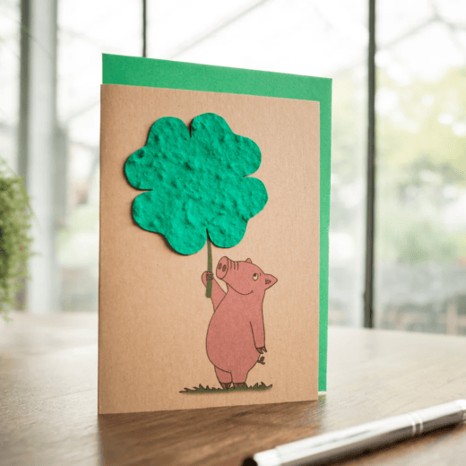 TARJETA FELICITACIÓN -Trébol 4 hojas